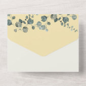 Hochzeit der gelben Wasserfarbe All In One Einladung (Rückseite)