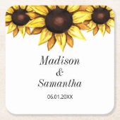 Hochzeit der Gelben Weißblüte Rechteckiger Pappuntersetzer (Vorderseite)