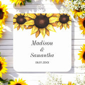 Hochzeit der Gelben Weißblüte Rechteckiger Pappuntersetzer