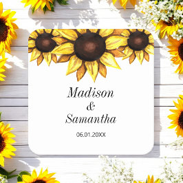 Hochzeit der Gelben Weißblüte Rechteckiger Pappuntersetzer