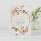 Hochzeit der geometrischen Blütenmarmor Einladung (Stehend Vorderseite)