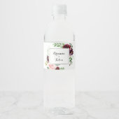 Hochzeit der geometrischen Frühlingsbläschen Wasserflaschenetikett (Vorderseite)