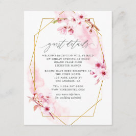 Hochzeit der geometrischen rosa Frühlingskirsche Begleitkarte