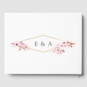 Hochzeit der geometrischen rosa Frühlingskirsche Gästebuch (Rückseite)