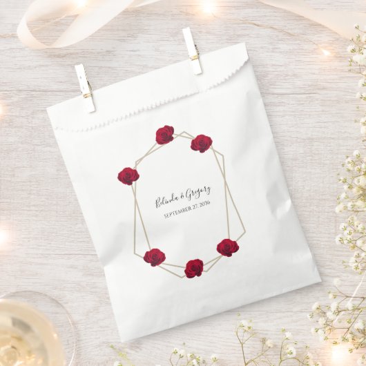 Hochzeit der geometrischen Rote Rose Geschenktütchen (Ausgeschnitten)