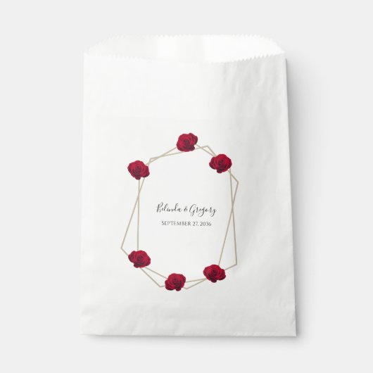 Hochzeit der geometrischen Rote Rose Geschenktütchen (Vorderseite)