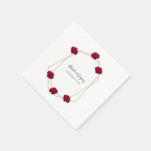 Hochzeit der geometrischen Rote Rose Serviette (Ecke)
