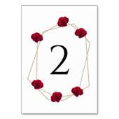 Hochzeit der geometrischen Rote Rose Tischnummer (Rückseite)