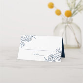 Hochzeit der gezeichneten floralen Marine Platzkarte (Vorderseite)