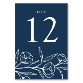 Hochzeit der gezeichneten floralen Marine Tischnummer (Vorderseite)