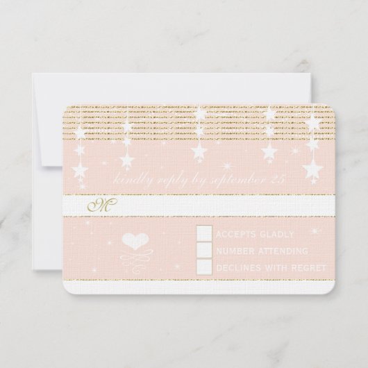 Hochzeit der Gold Rose unter den Sternen UAWG RSVP Karte (Vorderseite)