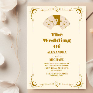Hochzeit der Gold Sun and Moon Tarot Card Einladung