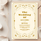 Hochzeit der Gold Sun and Moon Tarot Card Einladung