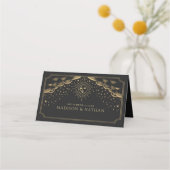 Hochzeit der Gold Sun and Moon Tarot Card Platzkarte (Rückseite)