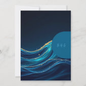 Hochzeit der Golden Accented Abstrakt Ocean Waves (Rückseite)