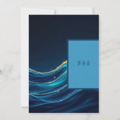 Hochzeit der Golden Accented Abstrakt Ocean Waves (Rückseite)