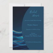 Hochzeit der Golden Accented Abstrakt Ocean Waves Einladung (Vorderseite)