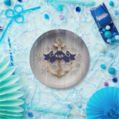 Hochzeit der Golden Anchor Pappteller (Party)