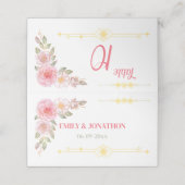 Hochzeit der Goldenen Flora Platzkarte (Außenseite Aufgefaltet)