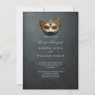Hochzeit der goldenen Maskerade Einladung