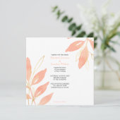 Hochzeit der Goldenen Pfirsich Einladung (Stehend Vorderseite)