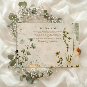 Hochzeit der Goldenen Wiese-Wildblume Dankeskarte
