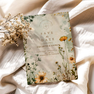 Hochzeit der Goldenen Wiese-Wildblume Save The Date
