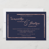 Hochzeit der Goldgrenze der modernen Rose Einladung (Vorderseite)