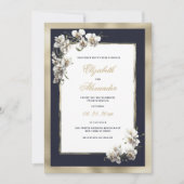 Hochzeit der Goldmedaille-Blume Einladung (Vorderseite)