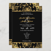 Hochzeit der Goldmedaille und der schwarzen gotisc Einladung (Vorne/Hinten)