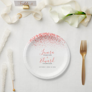 Hochzeit der grauen Korallenhochzeit mit Duschkask Pappteller