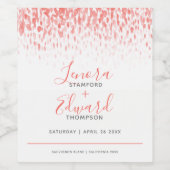 Hochzeit der grauen Korallenhochzeit mit Duschkask Weinetikett (Einzelnes Label)