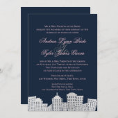 Hochzeit der Großen Silhouette Einladung (Vorne/Hinten)