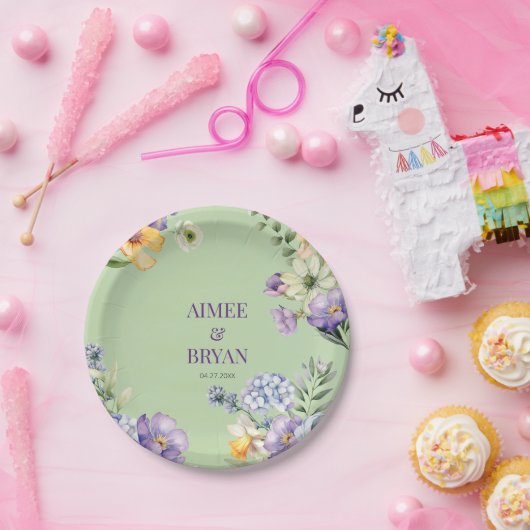 Hochzeit der grünen Blume Pappteller (Party)