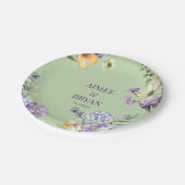 Hochzeit der grünen Blume Pappteller (Schrägansicht)