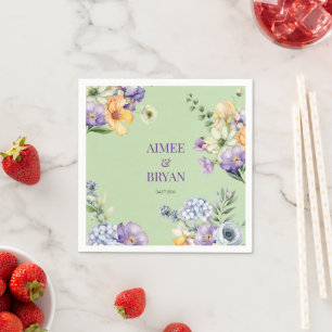 Hochzeit der grünen Blume Serviette