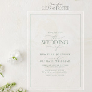 Hochzeit der Grünen Kalligrafie Acryleinladungen