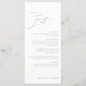 Hochzeit der Grünen Kalligrafie Menükarte (Vorderseite)