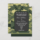 Hochzeit der grünen militärischen Tarnung Einladung (Vorne/Hinten)