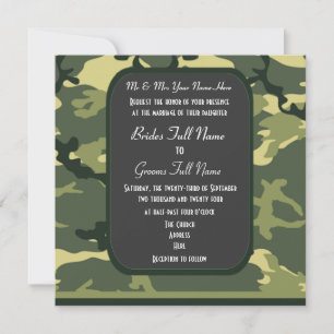 Hochzeit der grünen militärischen Tarnung Einladung