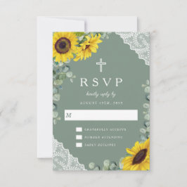 Hochzeit der grünen Sonnenblume auf der Religiosit RSVP Karte
