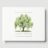 Hochzeit der grünen Wasserfarbe Gästebuch (Vorderseite)