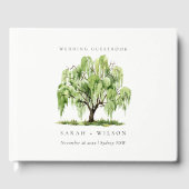 Hochzeit der grünen Wasserfarbe Gästebuch (Vorderseite)