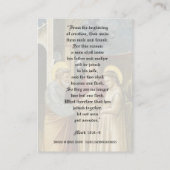 Hochzeit der heiligen Joseph-Mary-Karten Visitenkarte (Rückseite)