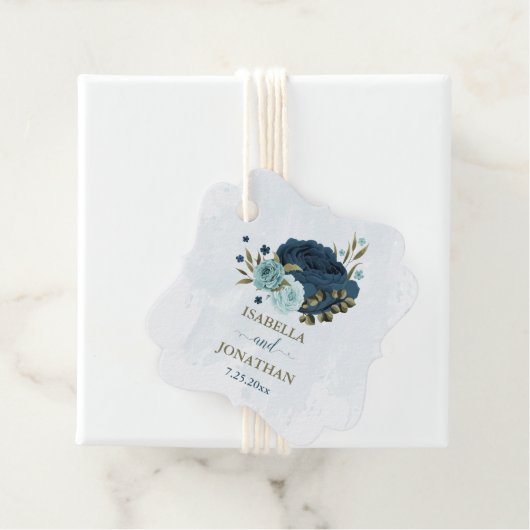 Hochzeit der hellblauen Blume Geschenkanhänger (Beispiel)