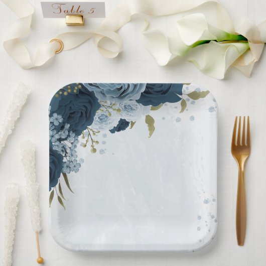 Hochzeit der hellblauen Blume Pappteller (Hochzeit)