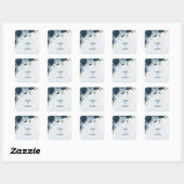 Hochzeit der hellblauen Blume Quadratischer Aufkleber (Blatt)