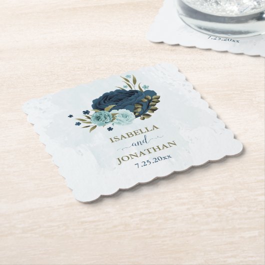 Hochzeit der hellblauen Blume Untersetzer (angewinkelt)