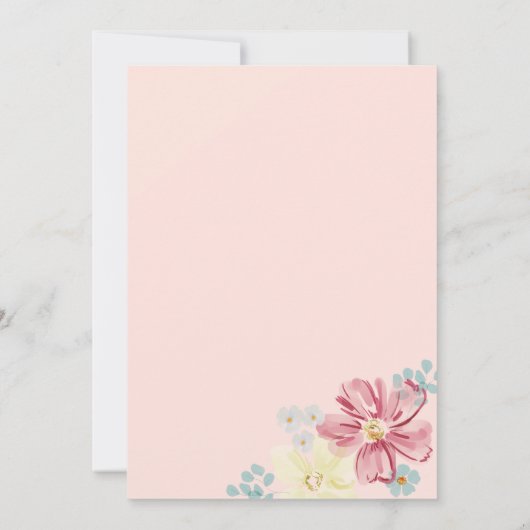 Hochzeit der hellen und hellen Blume Blush Einladung (Rückseite)