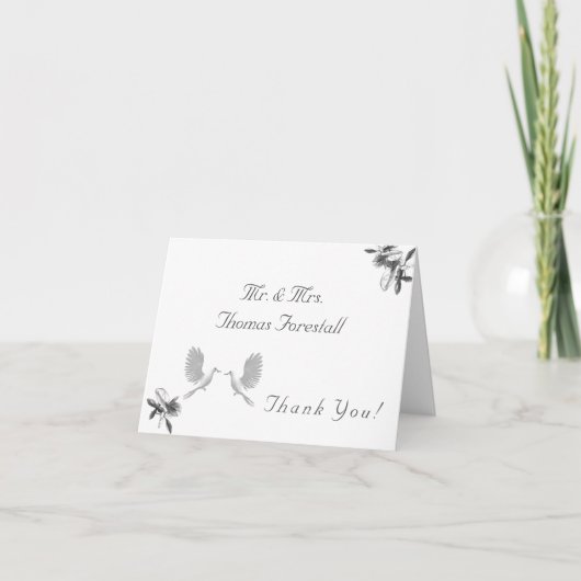 Hochzeit der Hochzeit des Katholischen Volkes Dankeskarte (Vorderseite)